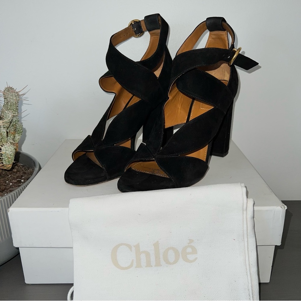 Chloe suede slip sandals